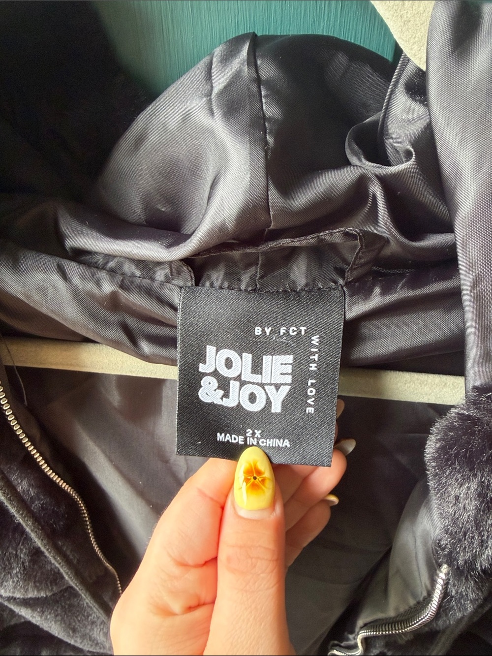 Boohoo Charcoal Plush Hooded Teddy Jacket - Picture 2 of 3